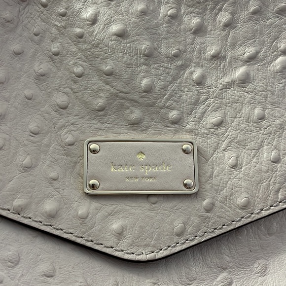 Kate Spade A La Vita Ostrich Halsey Tote Bag Sidewalk Off White Large - Picture 2 of 16